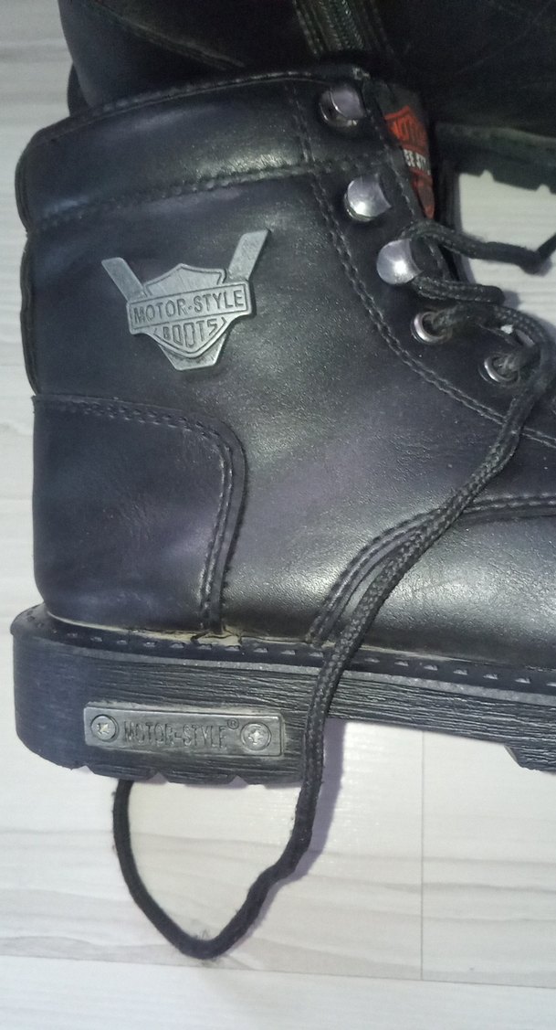 Siyah Deri Erkek Biker Botları - Görsel 2