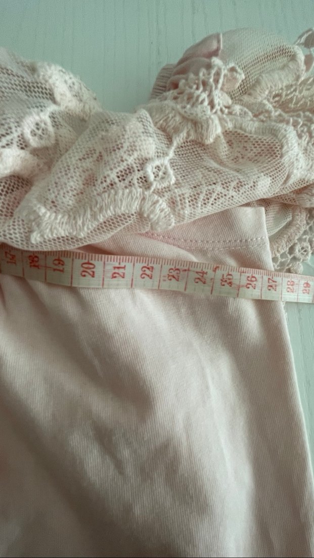 Kız Çocuk Pembe Dantel Detaylı Straplez Bluz - Görsel 2