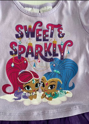 Mor Kısa Kollu Kız Çocuk Elbise - Görsel 2