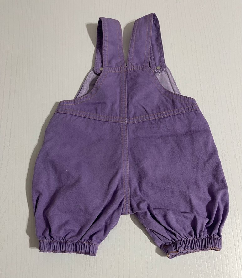 Kız Çocuk Renkli Nakışlı Mor Askılı Tulum - Görsel 2