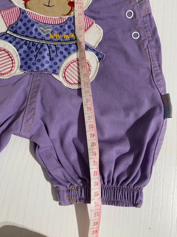 Kız Çocuk Renkli Nakışlı Mor Askılı Tulum - Görsel 4