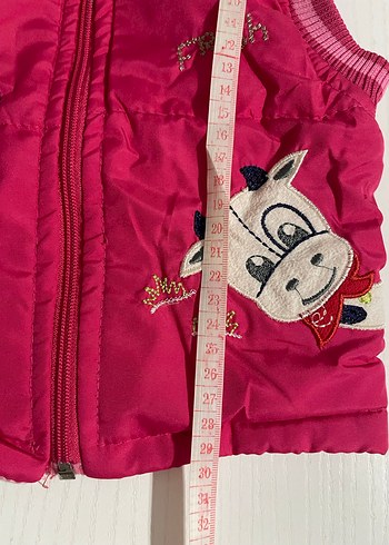 Nakışlı Kapüşonlu Kız Çocuk Yelek - Görsel 2