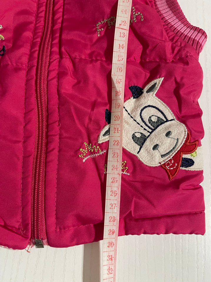 Nakışlı Kapüşonlu Kız Çocuk Yelek - Görsel 2