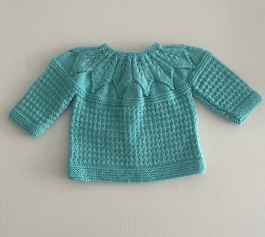 Turkuaz Kız Örgü Hırka - Görsel 2