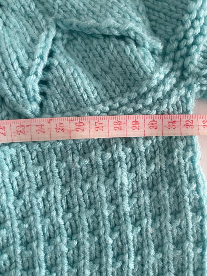 Turkuaz Kız Örgü Hırka - Görsel 3