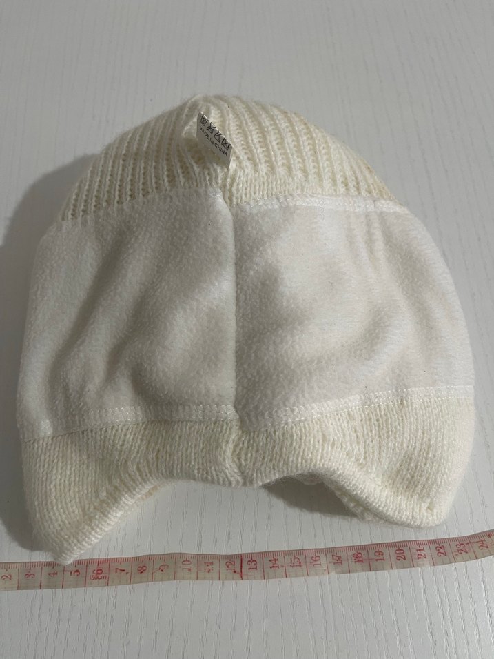 Nakışlı Beyaz Örgü Çocuk Bere - Görsel 5