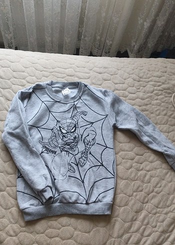Renkli Baskılı Mavi Erkek Çocuk Sweatshirt - Görsel 3