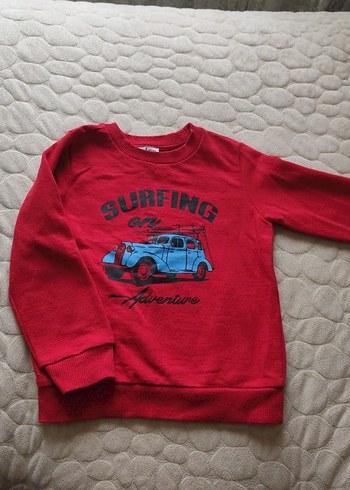 Renkli Baskılı Mavi Erkek Çocuk Sweatshirt - Görsel 5