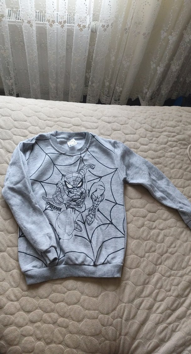 Renkli Baskılı Mavi Erkek Çocuk Sweatshirt - Görsel 3