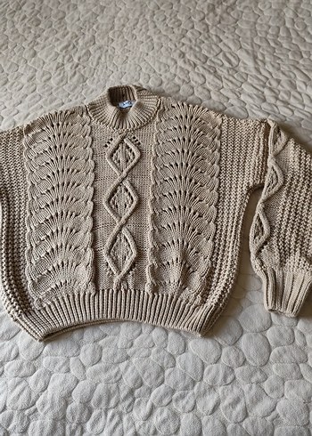 Bej Örgü Kadın Kazak - Görsel 2