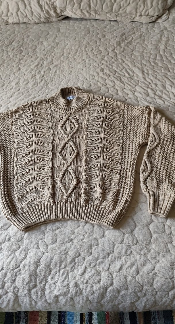 Bej Örgü Kadın Kazak - Görsel 2