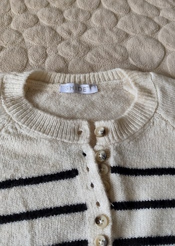 Çizgili Örgü Kadın Kazak - Görsel 3