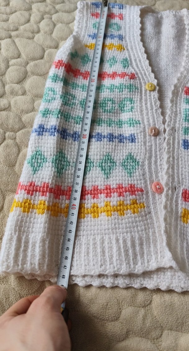 Kız Çocuk Renkli Nakışlı Örgü Süveter - Görsel 4