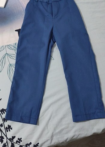 Düğmeli Mavi Erkek Çocuk Yelek Takımı - Görsel 3