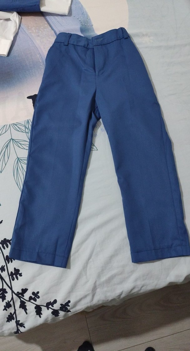 Düğmeli Mavi Erkek Çocuk Yelek Takımı - Görsel 3