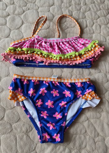 Renkli Bohem Kız Çocuk İpli Bikini - Görsel 2