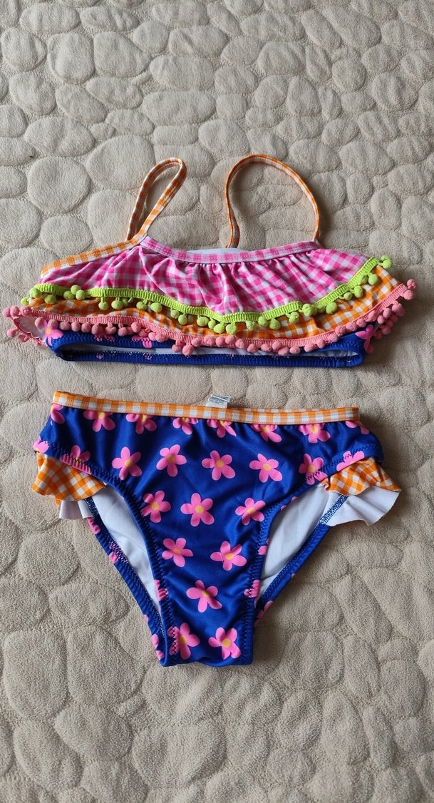 Renkli Bohem Kız Çocuk İpli Bikini - Görsel 2