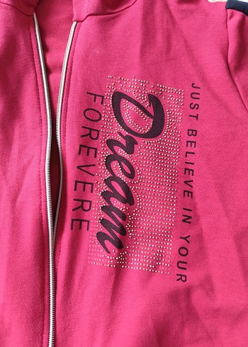 Kız Çocuk Renkli Kapüşonlu Fermuarlı Sweatshirt - Görsel 2