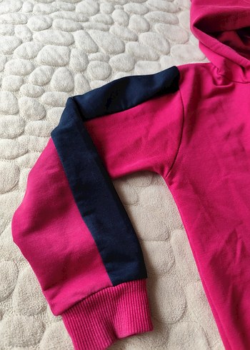 Kız Çocuk Renkli Kapüşonlu Fermuarlı Sweatshirt - Görsel 4