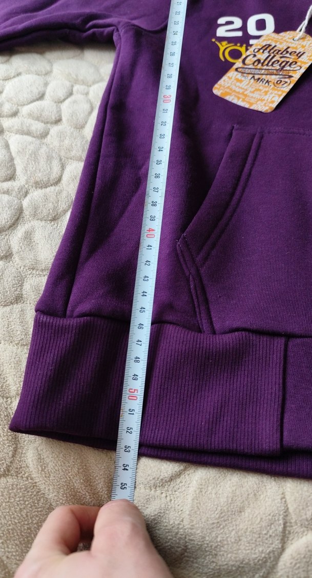 unisex Kapüşonlu Mor Fermuarlı Sweatshirt - Görsel 5