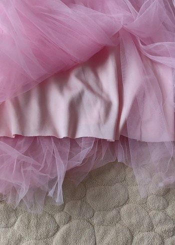 Pembe Baskılı Kız Çocuk Elbisesi - Görsel 3