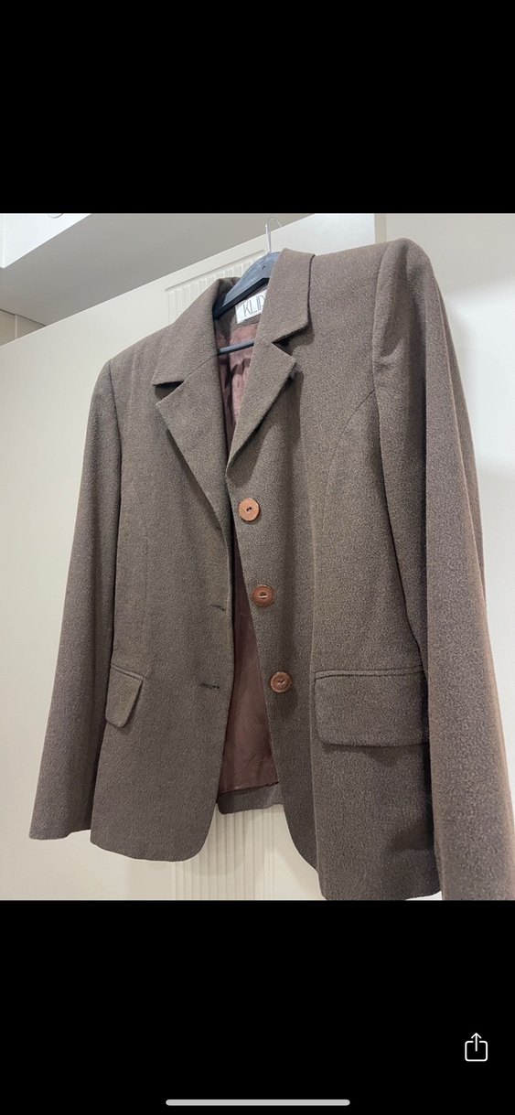 Kahverengi Düğmeli Kadın Blazer Ceket - Görsel 2