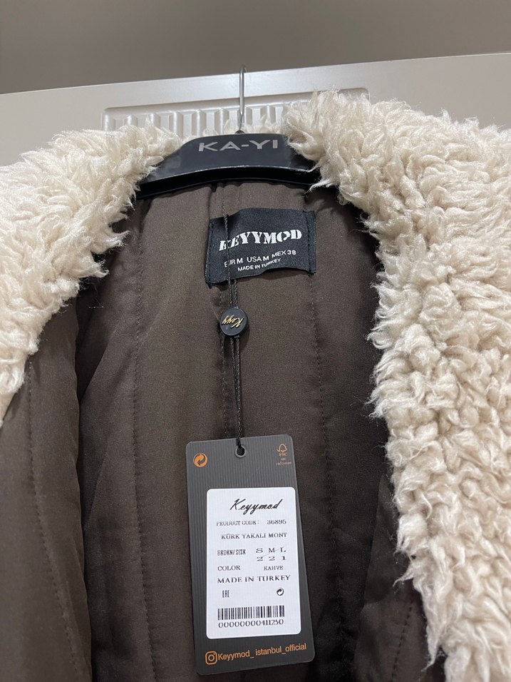 Kahverengi Deri Kürklü Midi Ceket - Görsel 2