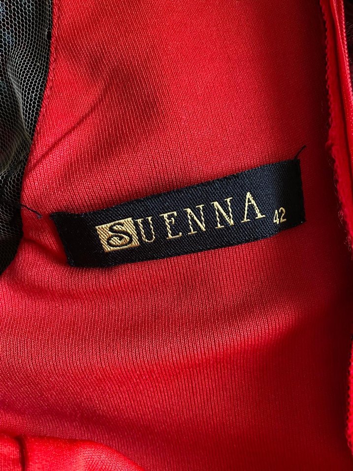 Drapeli Kırmızı Uzun Abiye Elbise - Görsel 3