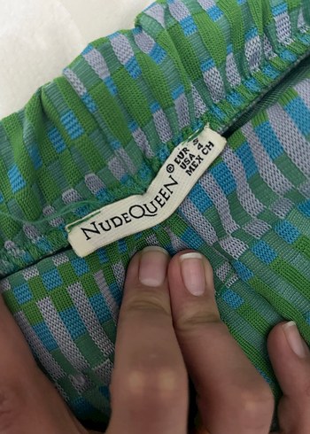 Yeşil Gri Pilili Bohem Kadın İspanyol tayt pantolon - Görsel 3