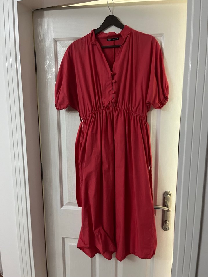 Pembe Bohem V Yaka Uzun Elbise - Görsel 2