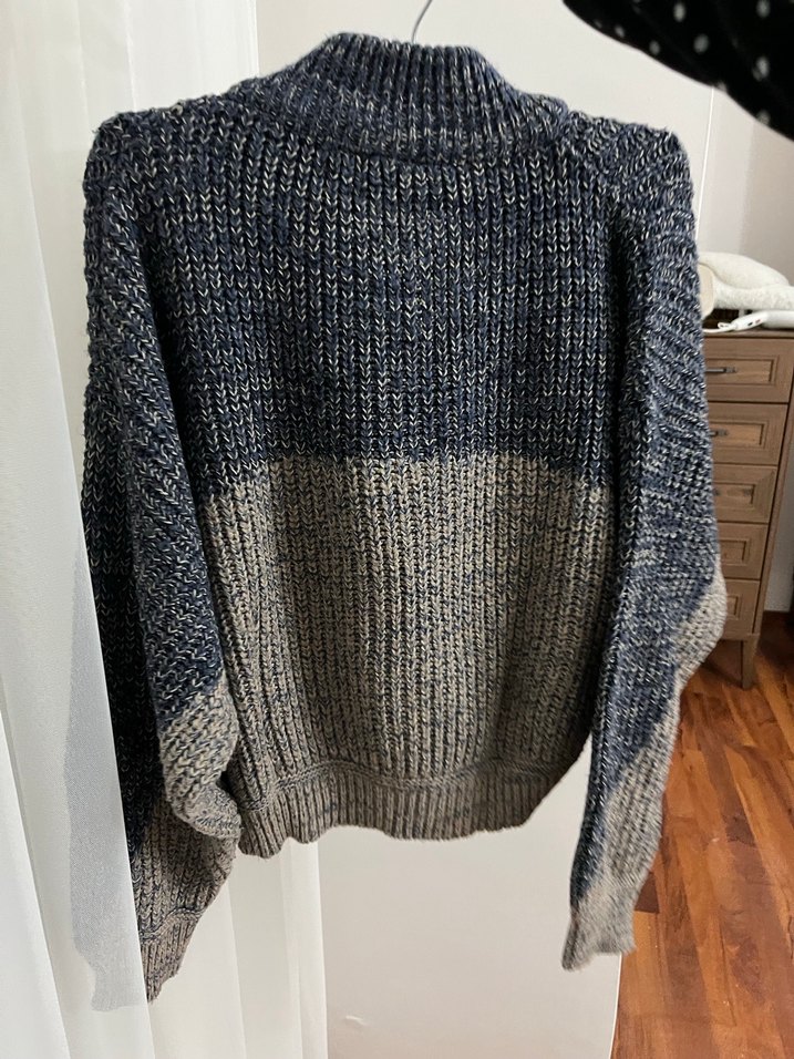 Gri Örgü Boğazlı Kadın Kazak - Görsel 2