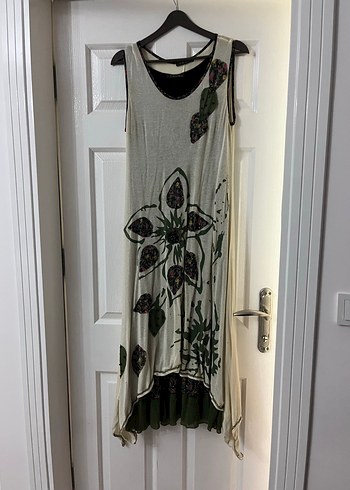 Bohem Gri  Kolsuz Elbise ikili - Görsel 4