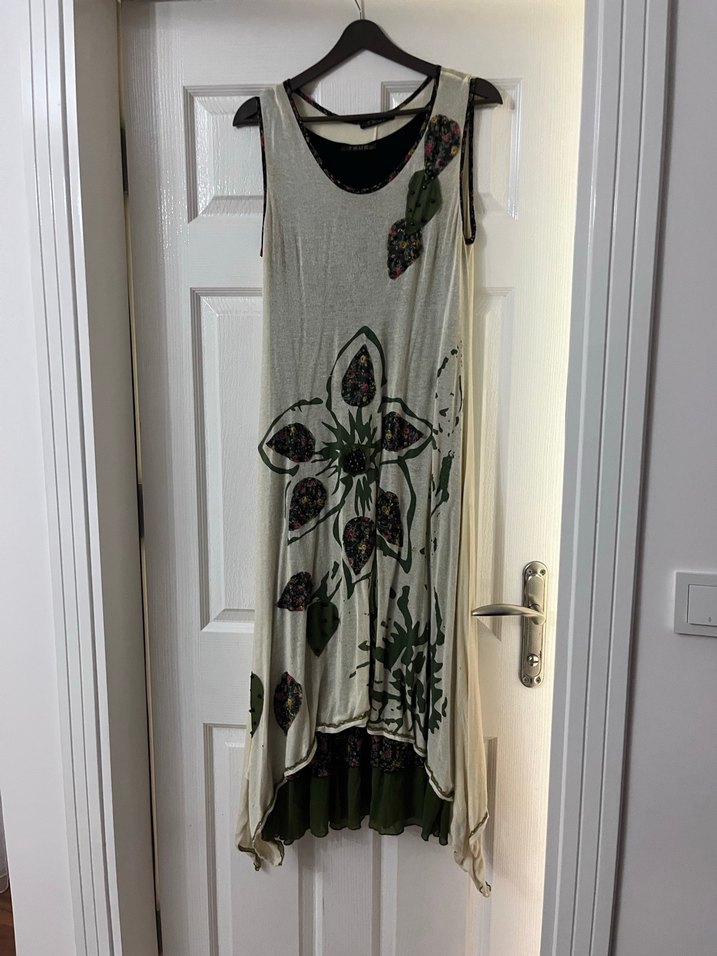 Bohem Gri  Kolsuz Elbise ikili - Görsel 4