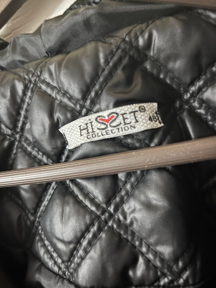 Düğmeli Siyah Kadın Ceket mont kapitone - Görsel 5