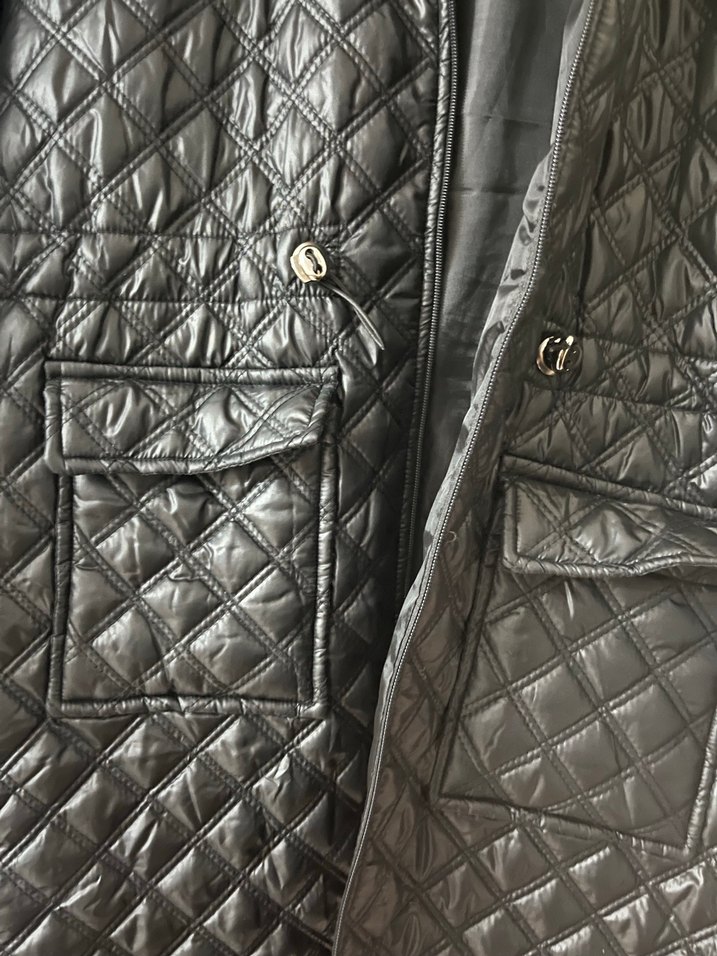 Düğmeli Siyah Kadın Ceket mont kapitone - Görsel 4