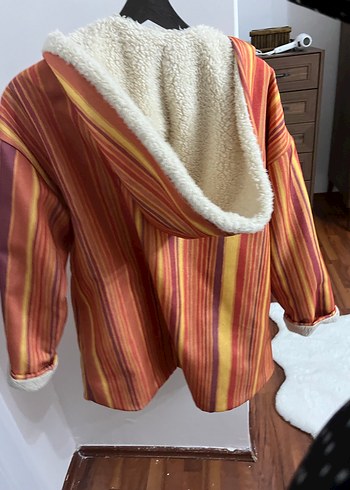 Kapüşonlu Bohem Tarzı Kadın Ceket çift taraflı - Görsel 7