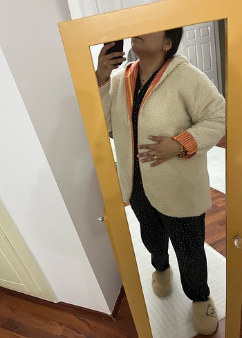 Kapüşonlu Bohem Tarzı Kadın Ceket çift taraflı - Görsel 4