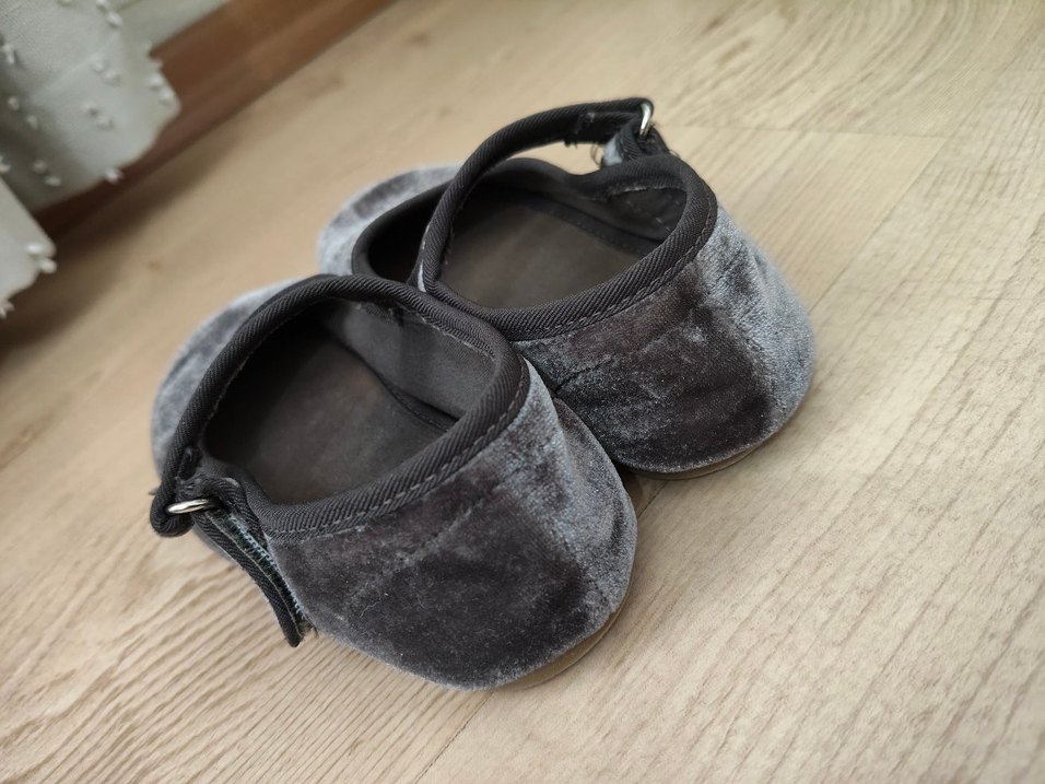 Gri Kız Babet Ayakkabı Tokalı - Görsel 4