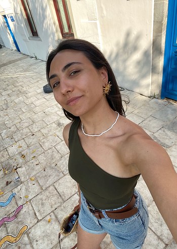 Bohem Tarz kot Kadın Bermuda Şort - Görsel 4