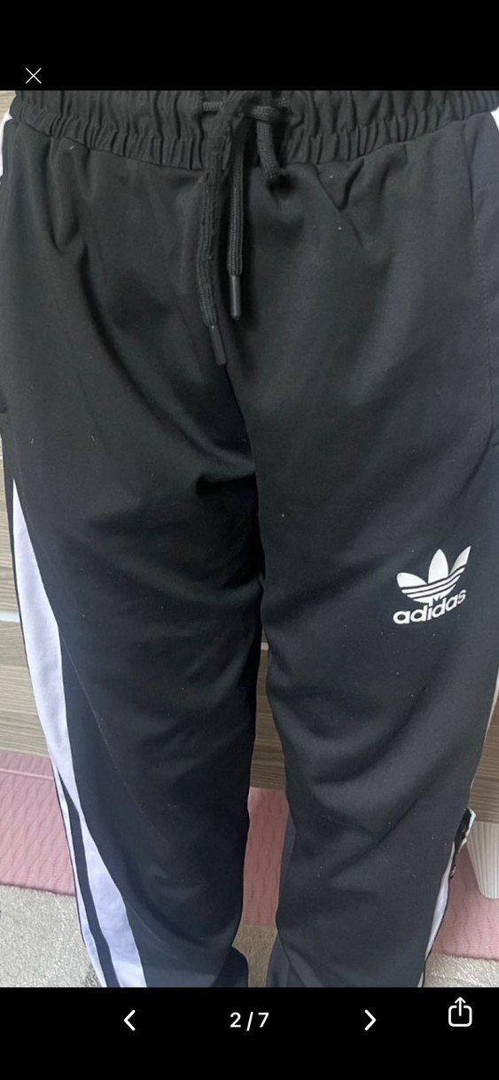 Erkek Siyah Adidas Çizgili Eşofman Altı - Görsel 2