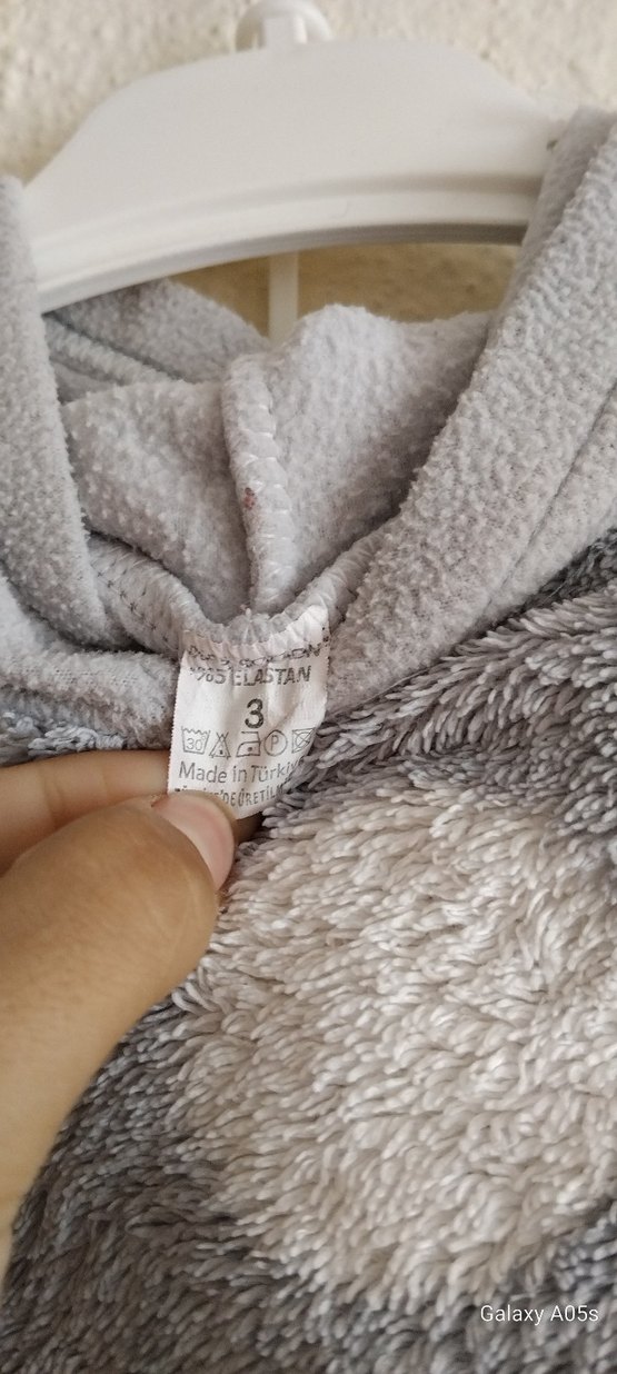 Gri Puantiyeli Peluş Bebek erkek Takımı - Görsel 3