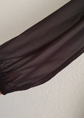 Uzun Kollu aci kahve firfirli Kadın Elbise - Görsel 3