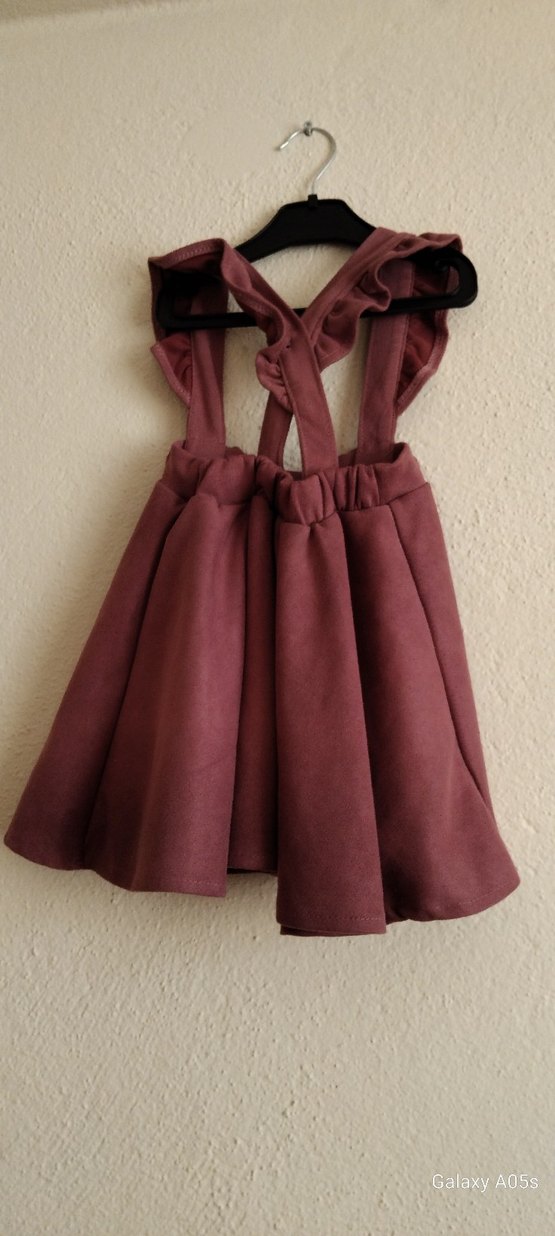 Bordo Kız Çocuk Fırfırlı Elbise - Görsel 2