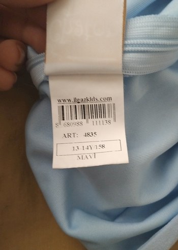 Mavi Straplez Uzun Keten Tulum - Görsel 6