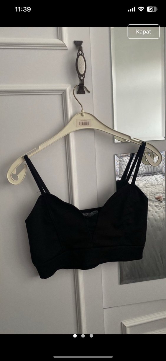 V Yaka Siyah Mini Büstiyer - Görsel 2