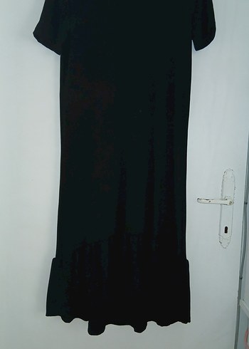 Siyah Uzun Dökümlü kadın elbise - Görsel 5