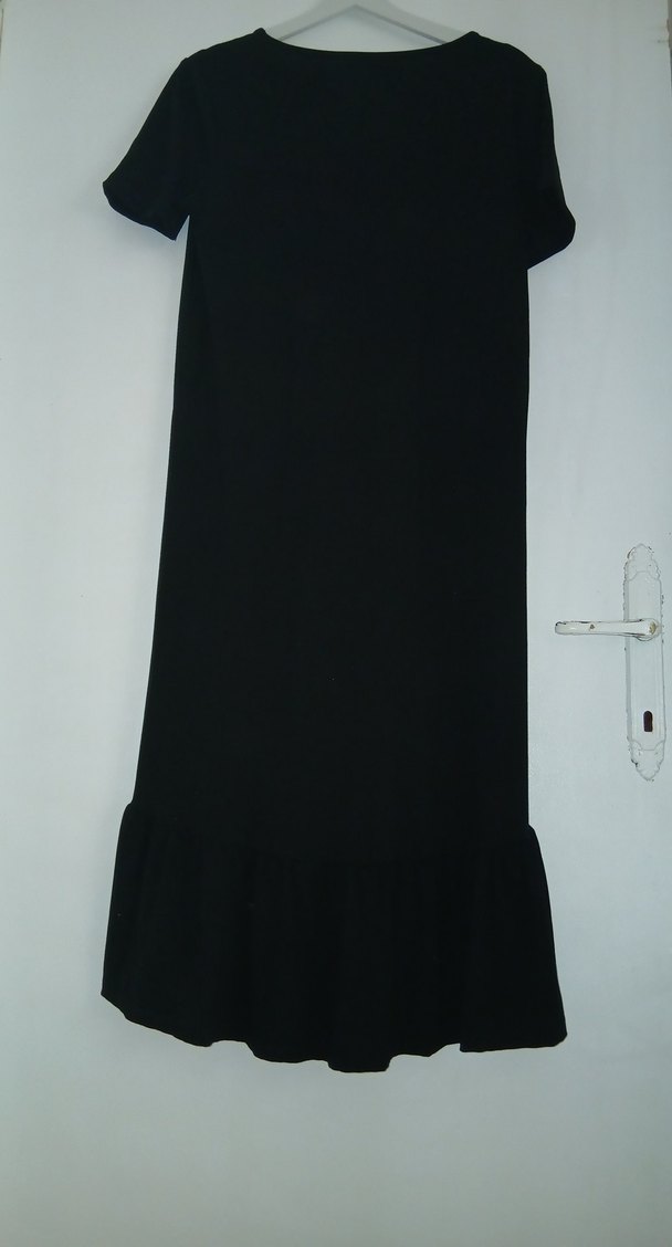 Siyah Uzun Dökümlü kadın elbise - Görsel 3