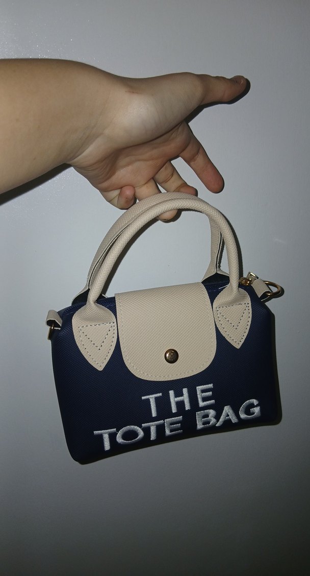 Mavi Baskılı Deri Fermuarlı Kadın Çanta - Görsel 3