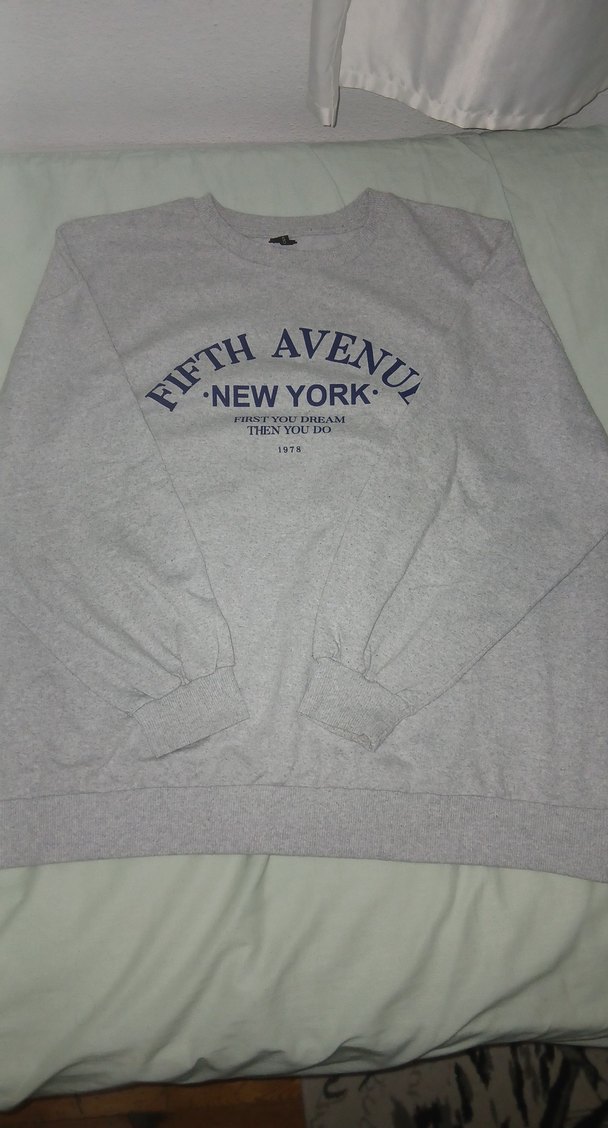 Gri Baskılı Kadın Sweatshirt - Görsel 2