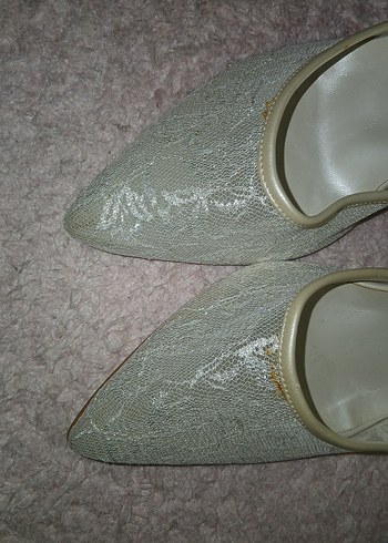 beyaz dantelli gelin ayakkabısı - Görsel 3